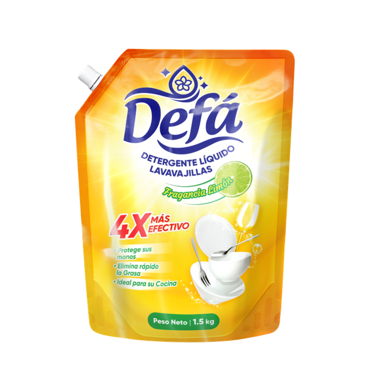 Defá – Detergente líquido lavavajillas – Limón – 1.5kg
